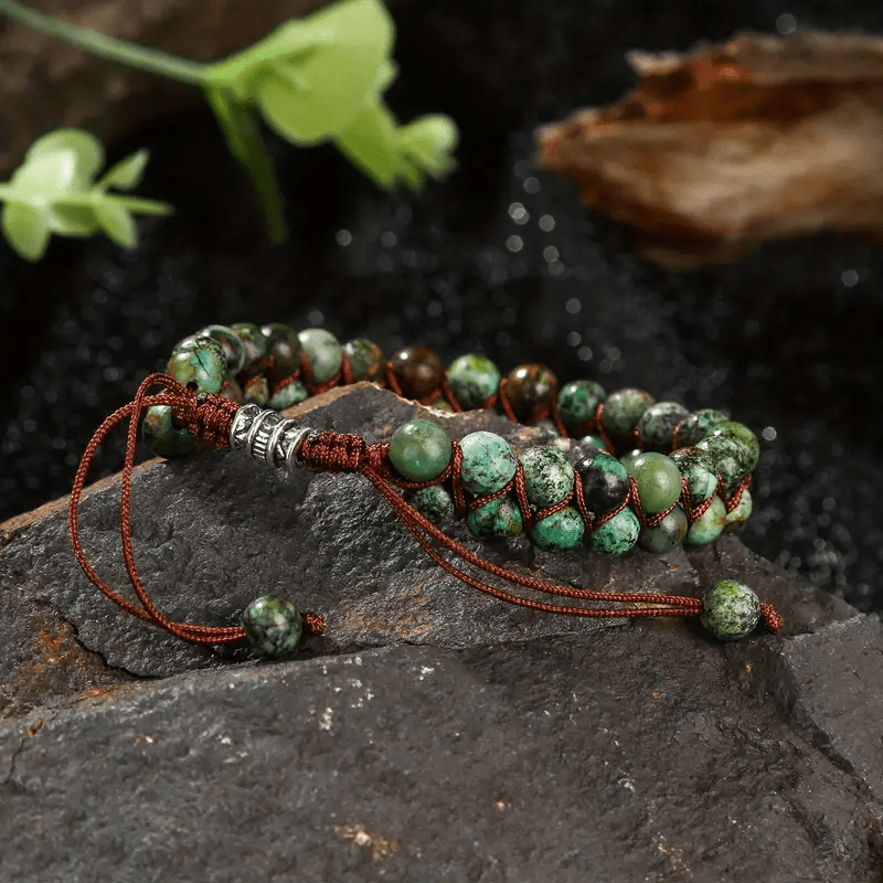 Olivenorma African Turquoise Braided Rope Bracelet - image 1