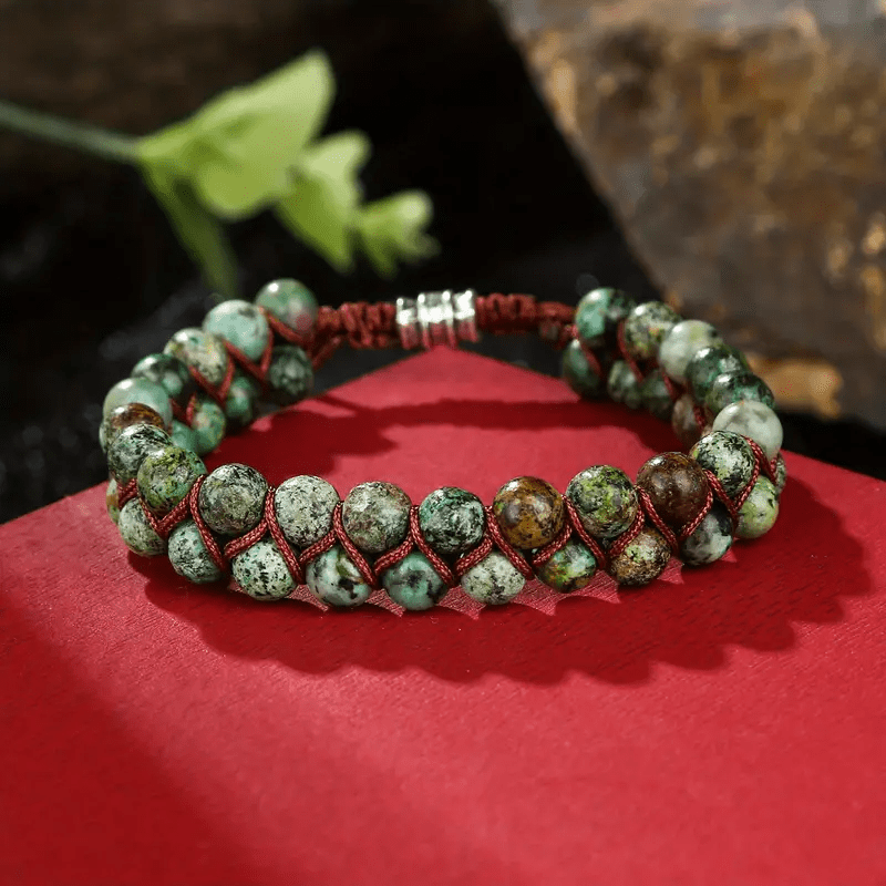 Olivenorma African Turquoise Braided Rope Bracelet - African Turquoise - image 0