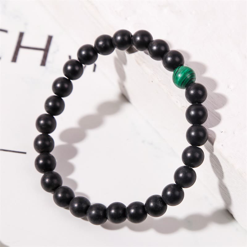 Olivenorma 8mm Malachite Black Onyx Beaded Bracelet - Black Onyx - image 4