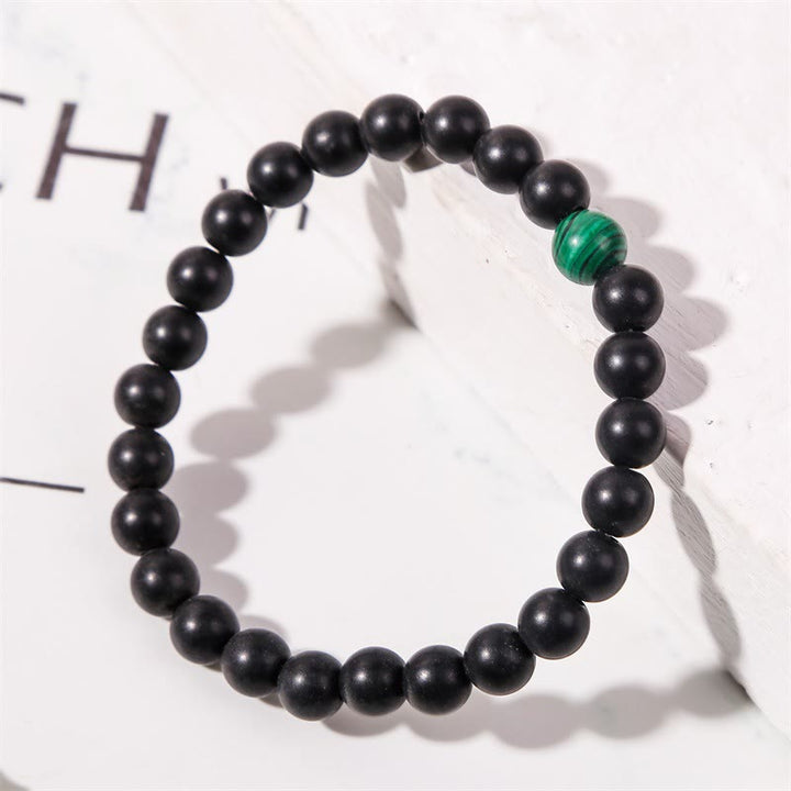 Olivenorma 8mm Malachite Black Onyx Beaded Bracelet - Black Onyx - image 4