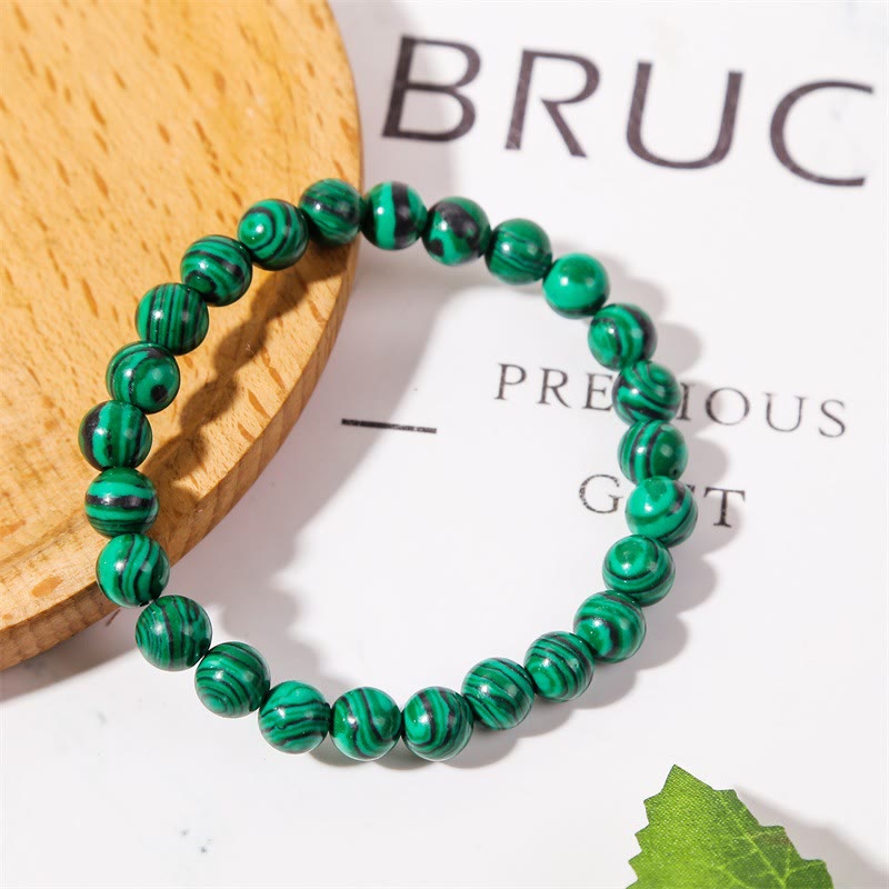 Olivenorma 8mm Malachite Black Onyx Beaded Bracelet - Malachite - image 1