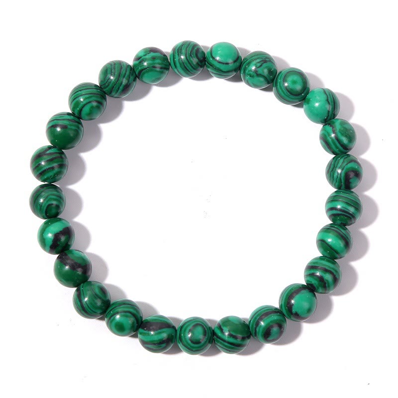 Olivenorma 8mm Malachite Black Onyx Beaded Bracelet - image 2