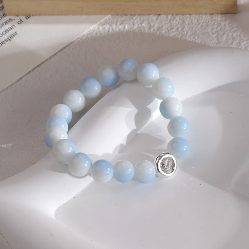 Olivenorma Blue Glass Crystal Beads Bracelet - White - image 5