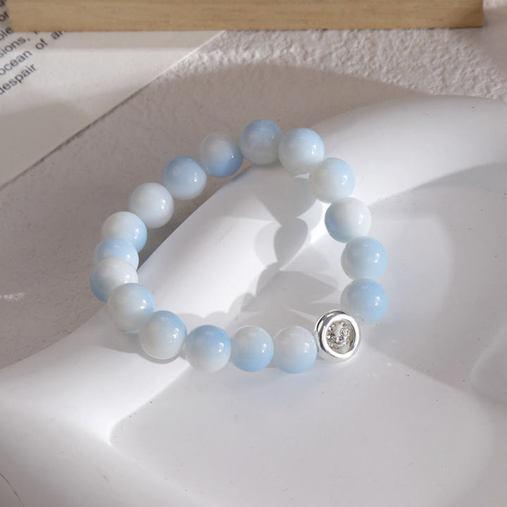 Olivenorma Blue Glass Crystal Beads Bracelet - White - image 5