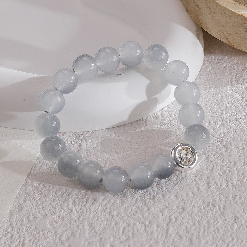 Olivenorma Blue Glass Crystal Beads Bracelet - Light Gray - image 6