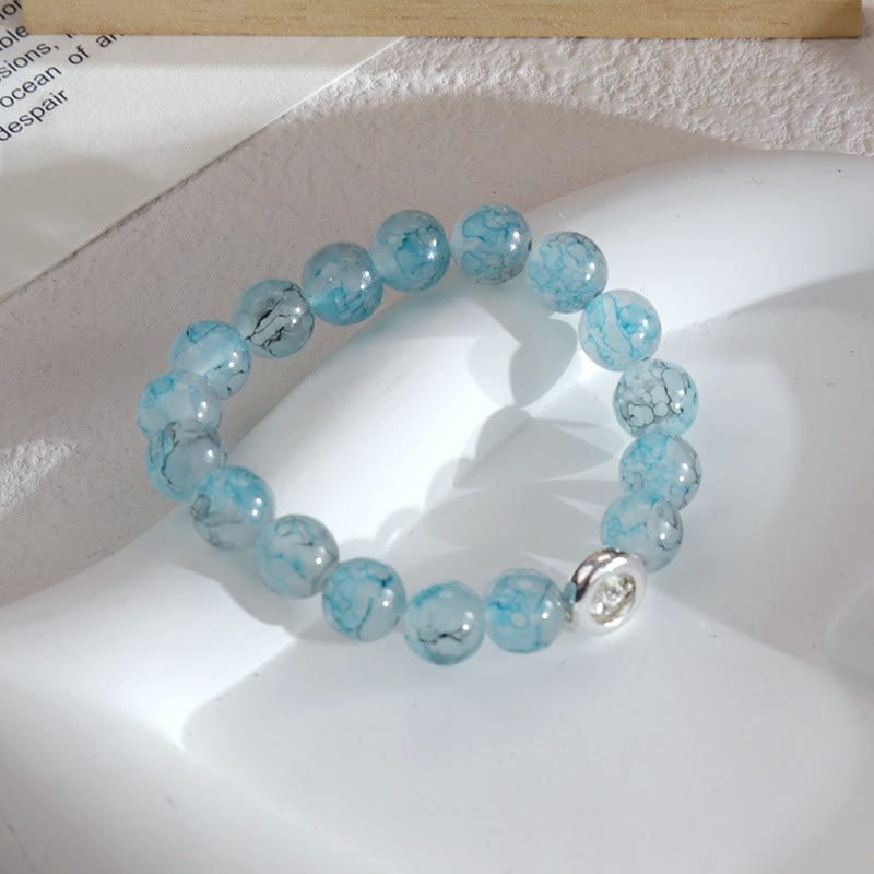 Olivenorma Blue Glass Crystal Beads Bracelet - Ocean Green - image 4