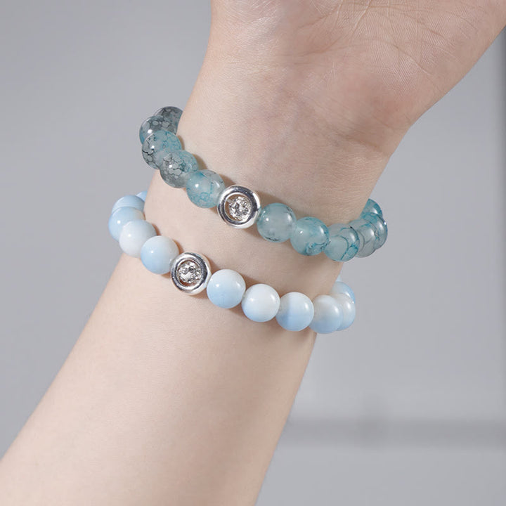 Olivenorma Blue Glass Crystal Beads Bracelet - image 7