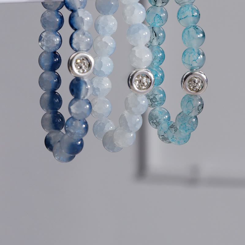Olivenorma Blue Glass Crystal Beads Bracelet - image 9