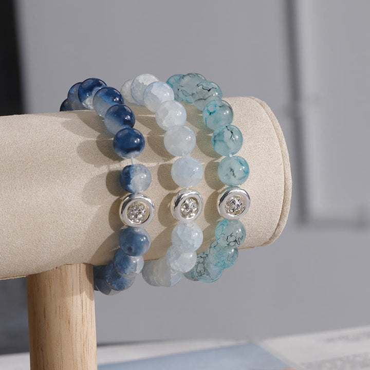 Olivenorma Blue Glass Crystal Beads Bracelet - image 8