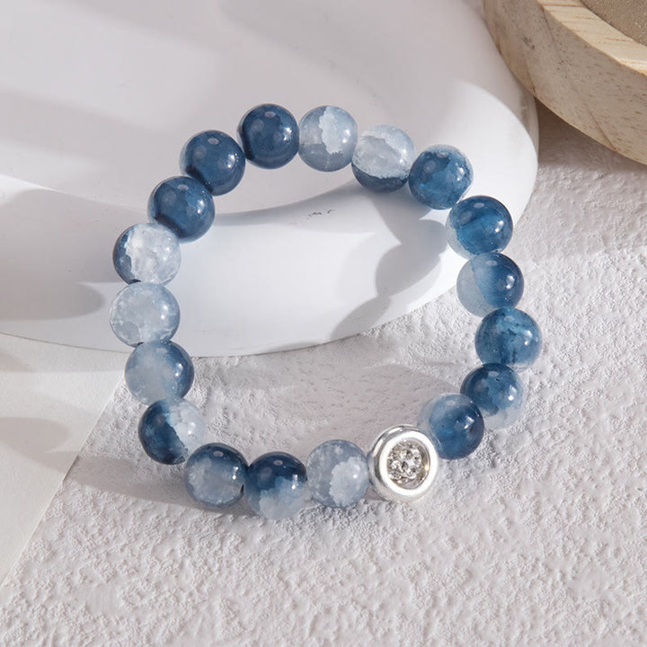 Olivenorma Blue Glass Crystal Beads Bracelet - Slate Gray - image 3