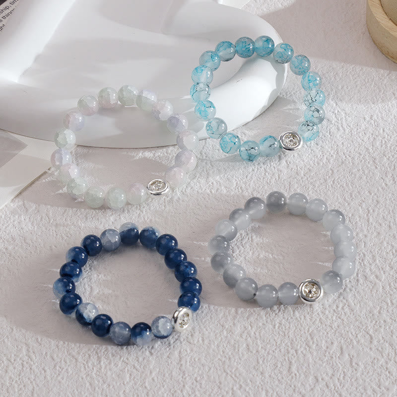 Olivenorma Blue Glass Crystal Beads Bracelet - image 0
