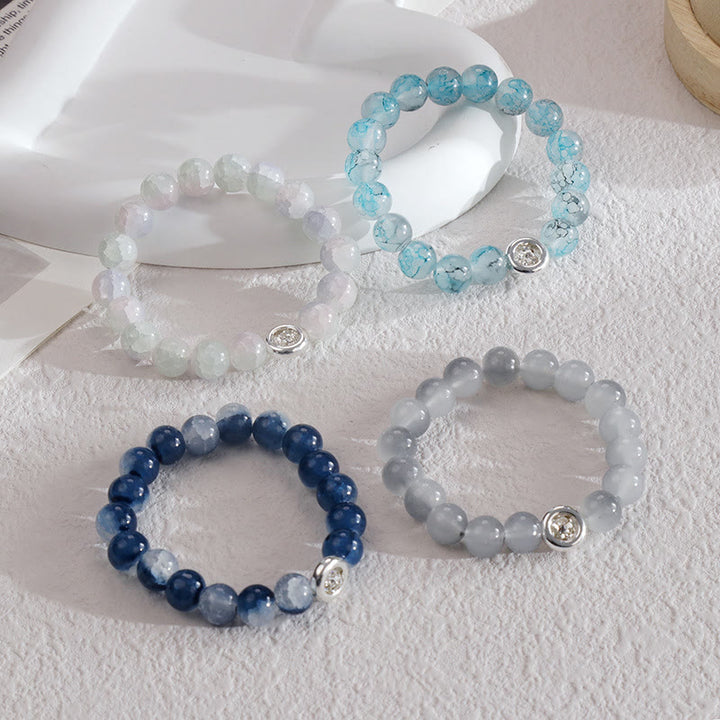 Olivenorma Blue Glass Crystal Beads Bracelet - image 0