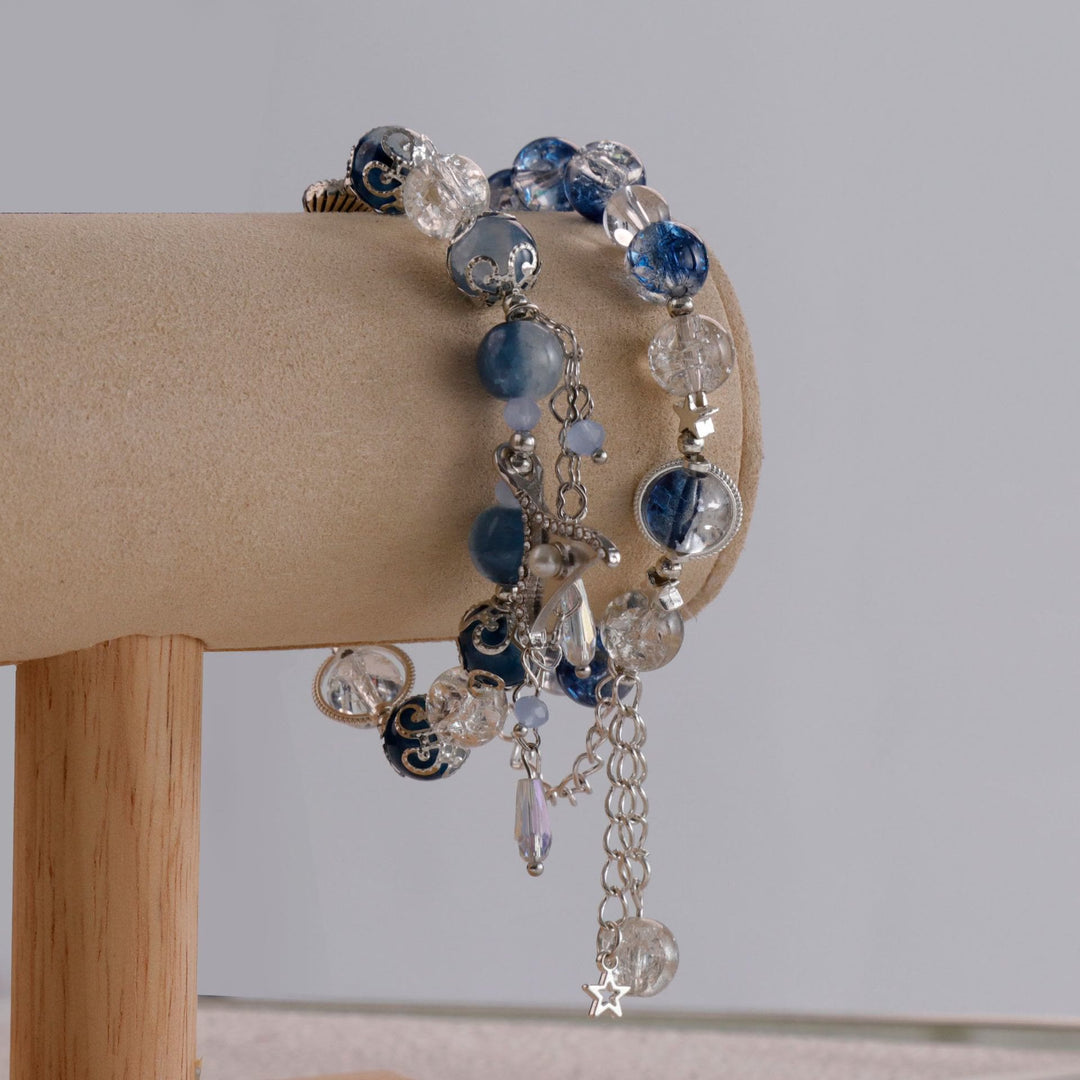 Olivenorma Blue And White Contrasting Glass Crystal Bracelet - image 5