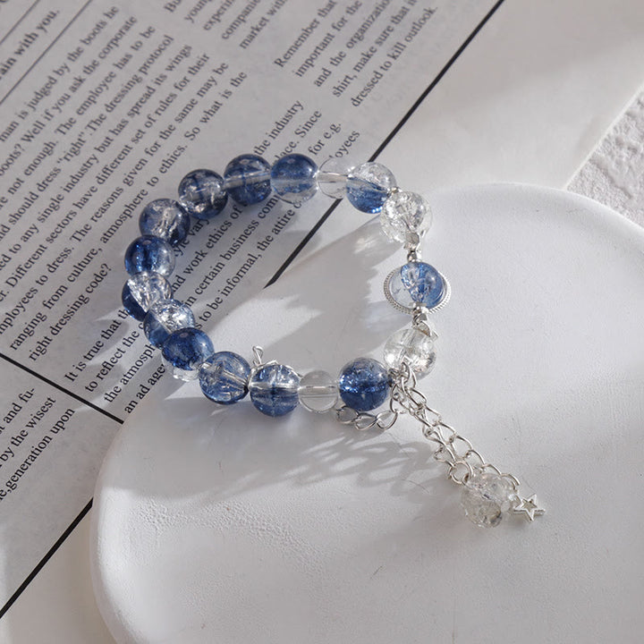 Olivenorma Blue And White Contrasting Glass Crystal Bracelet - Star Pendant - image 1
