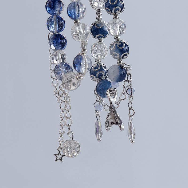 Olivenorma Blue And White Contrasting Glass Crystal Bracelet - image 4