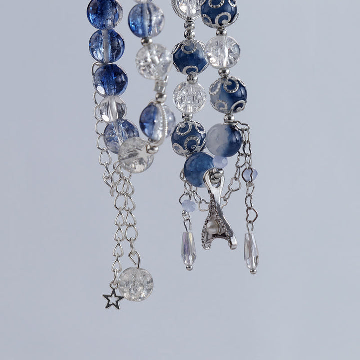 Olivenorma Blue And White Contrasting Glass Crystal Bracelet - image 4