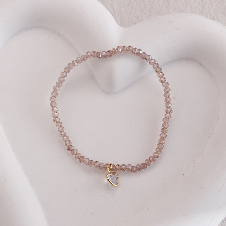 Olivenorma White Zircon Pendant Color Rice Beads Bracelet - Skin Color - image 4