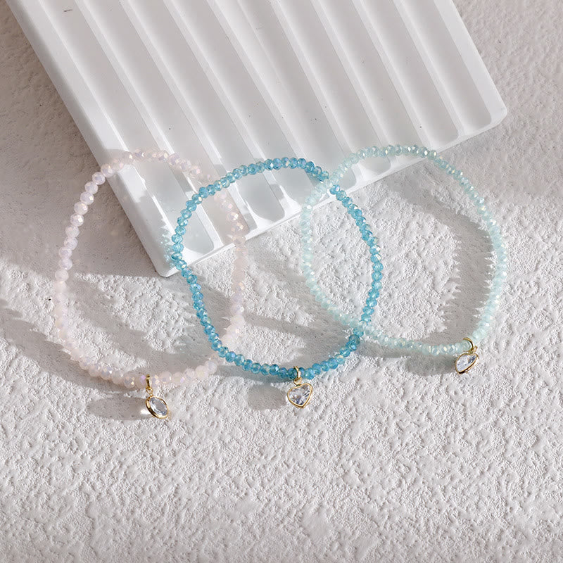 Olivenorma White Zircon Pendant Color Rice Beads Bracelet - image 0