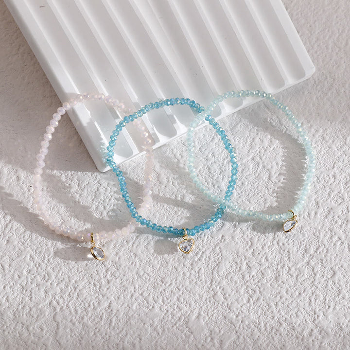 Olivenorma White Zircon Pendant Color Rice Beads Bracelet - image 0