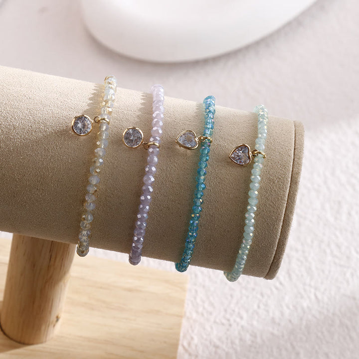 Olivenorma White Zircon Pendant Color Rice Beads Bracelet - image 8