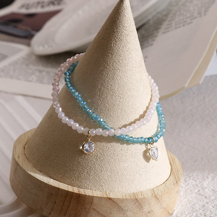 Olivenorma White Zircon Pendant Color Rice Beads Bracelet - image 9