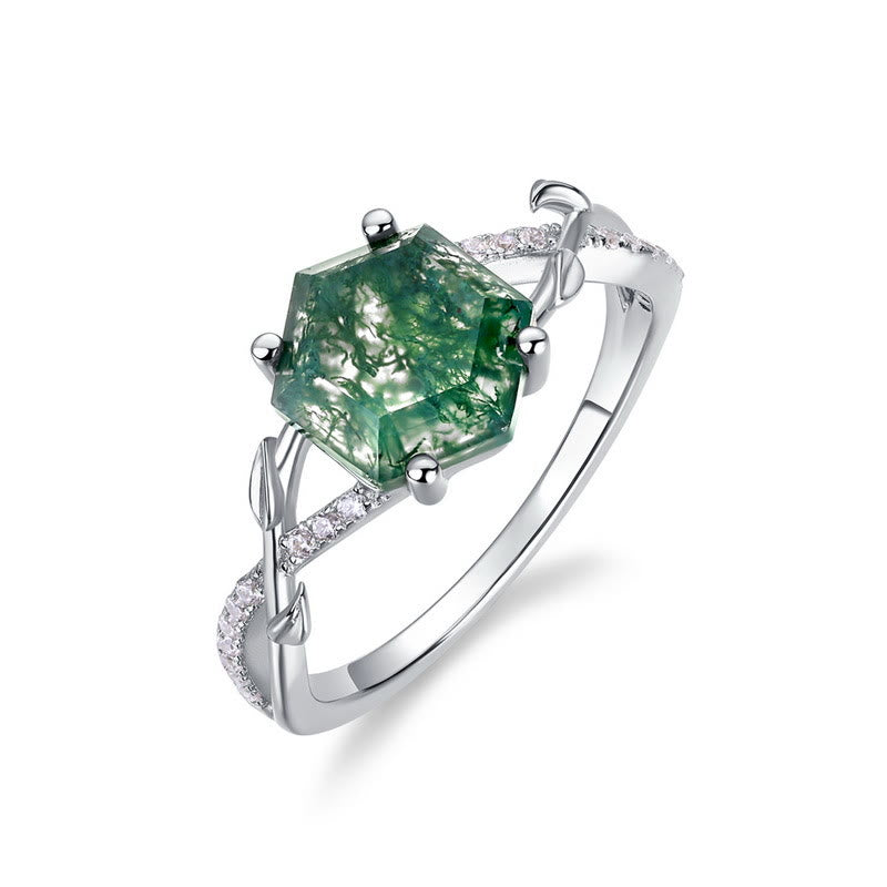Olivenorma Moss Agate Tree Vine Interlaced Design Ring - 8 - image 0