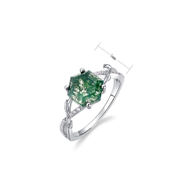 Olivenorma Moss Agate Tree Vine Interlaced Design Ring - image 4