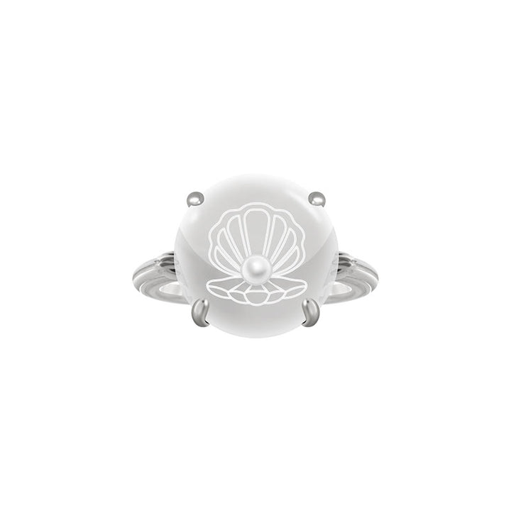 Olivenorma Clear Crystal Pearl Shell Design Ring - Shell - 8 - image 1