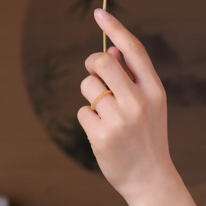 Olivenorma "Rich" Extra Fine 2mm Small Citrine Bead Ring - image 3