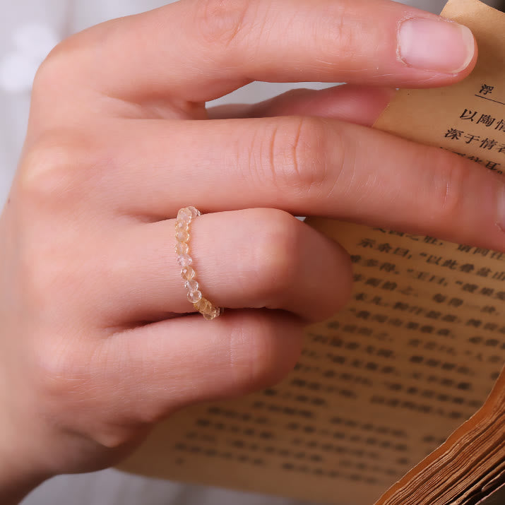 Olivenorma "Rich" Extra Fine 2mm Small Citrine Bead Ring - image 6