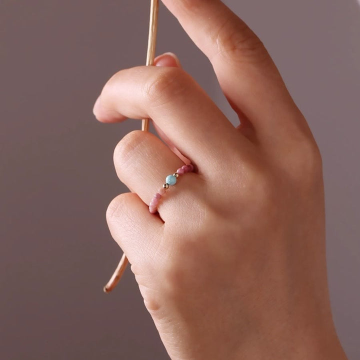 Olivenorma Extra Fine 2mm Rhodochrosite Bead Ring - image 1