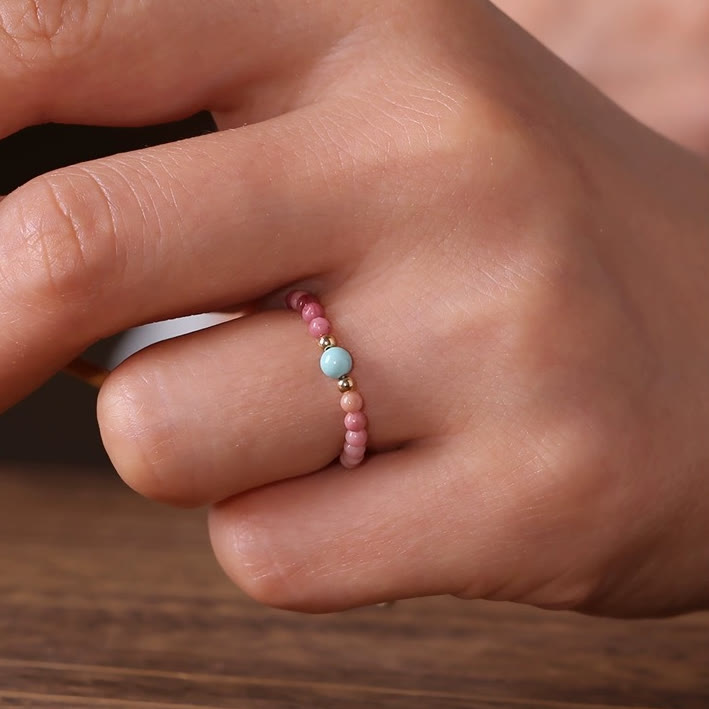 Olivenorma Extra Fine 2mm Rhodochrosite Bead Ring - image 2