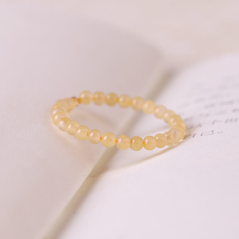Olivenorma Extra Fine 2mm Yellow Jade Beaded Ring - image 8