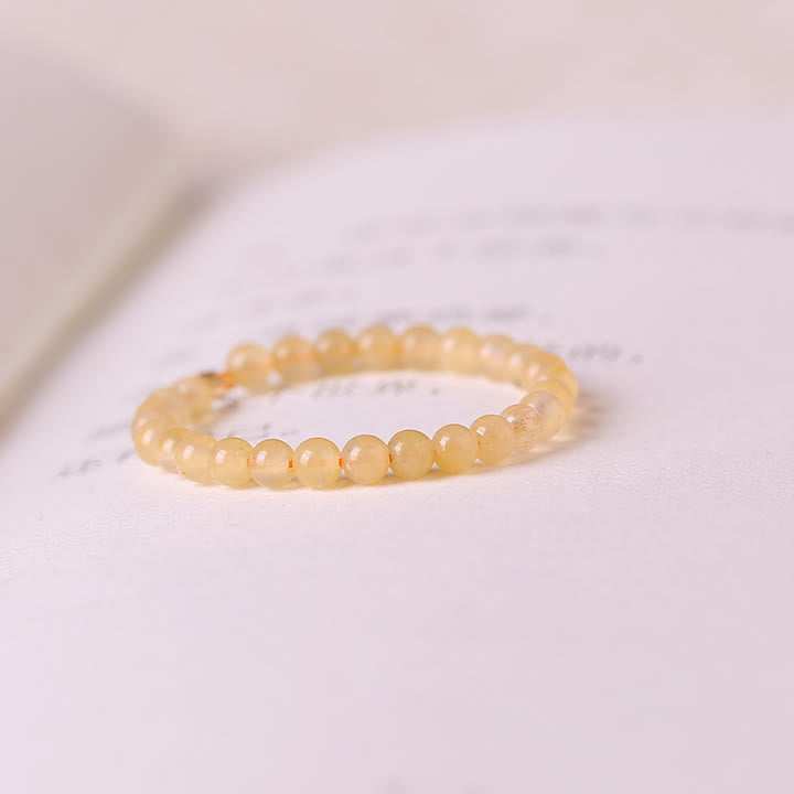 Olivenorma Extra Fine 2mm Yellow Jade Beaded Ring - image 9