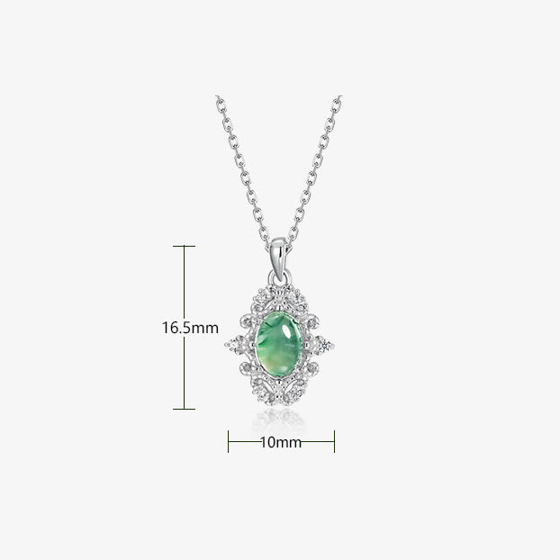 Olivenorma Vintage Moss Agate S925 Sterling Silver Necklace - image 5