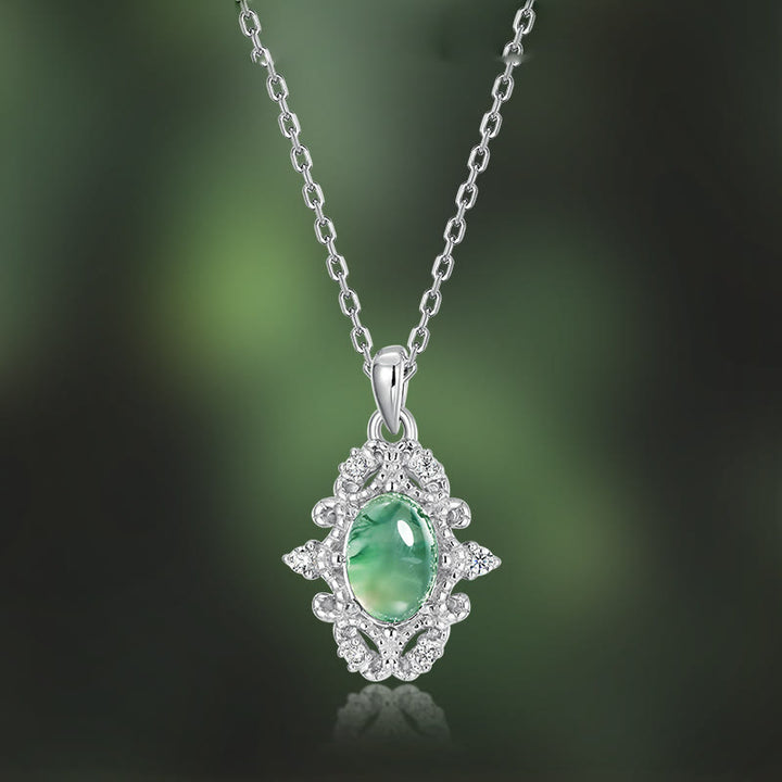 Olivenorma Vintage Moss Agate S925 Sterling Silver Necklace - image 4