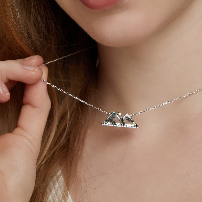Olivenorma Mountains Moss Agate Design Necklace - image 3
