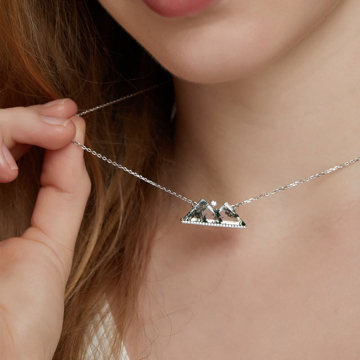 Olivenorma Mountains Moss Agate Design Necklace - image 3