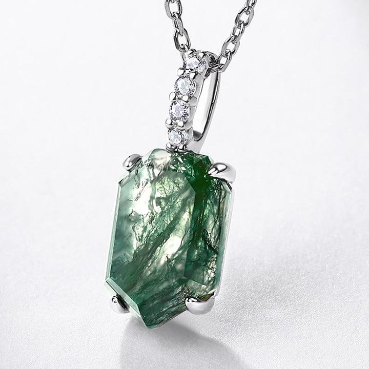 Olivenorma Four Claw Geometry Moss Agate Design Necklace - image 2