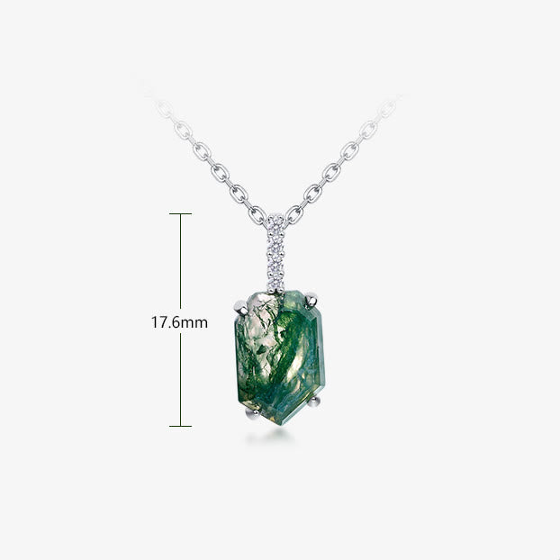 Olivenorma Four Claw Geometry Moss Agate Design Necklace - image 4