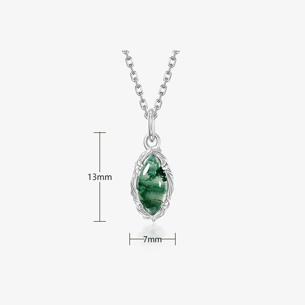 Olivenorma Moss Agate Striped Lace Design Necklace - image 5