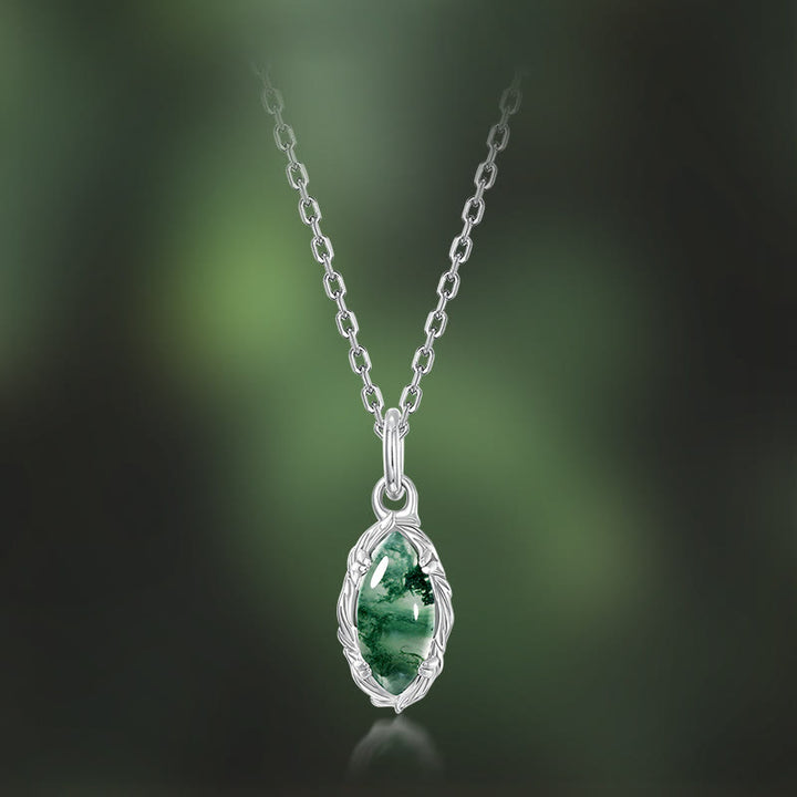 Olivenorma Moss Agate Striped Lace Design Necklace - image 2
