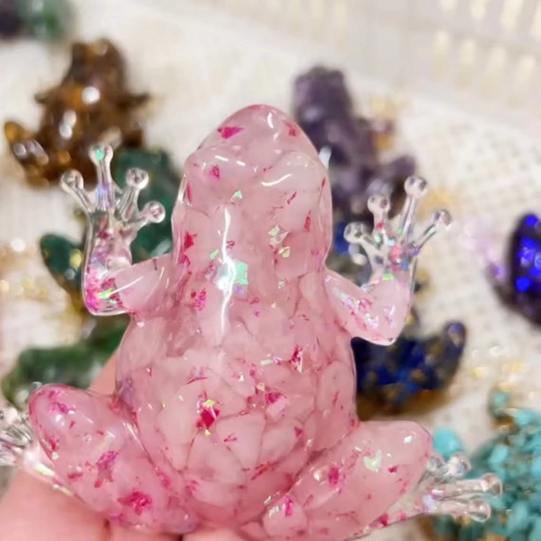 Olivenorma Crystal Resin Frog Ornament For Energy Cleansing And Harmony Gemstone Decoration - Strawberry Quartz - image 31