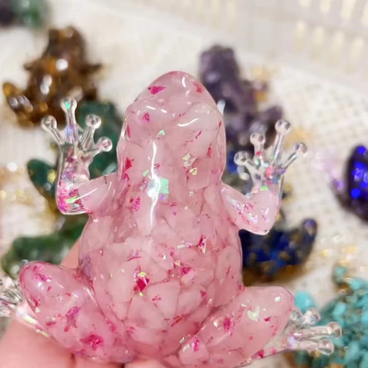 Olivenorma Crystal Resin Frog Ornament For Energy Cleansing And Harmony Gemstone Decoration - Strawberry Quartz - image 31
