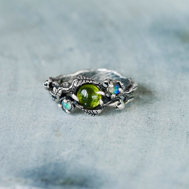 Olivenorma "Angie" - Opal and Peridot Ring - image 4