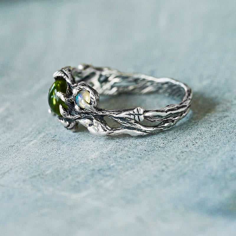 Olivenorma "Angie" - Opal and Peridot Ring - image 8