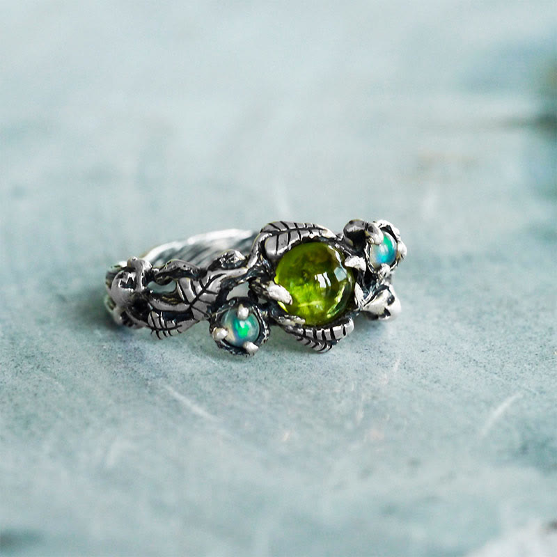 Olivenorma "Angie" - Opal and Peridot Ring - image 7