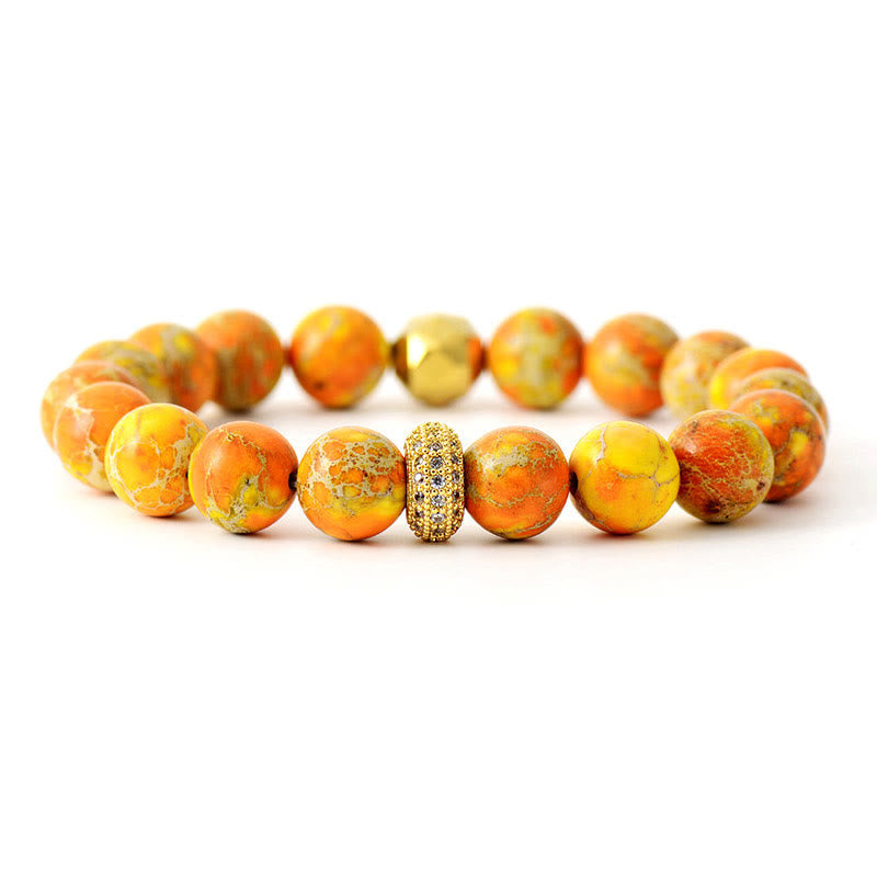 Olivenorma Emperor Stone Stretch Lucky Bracelet - Orange - image 1