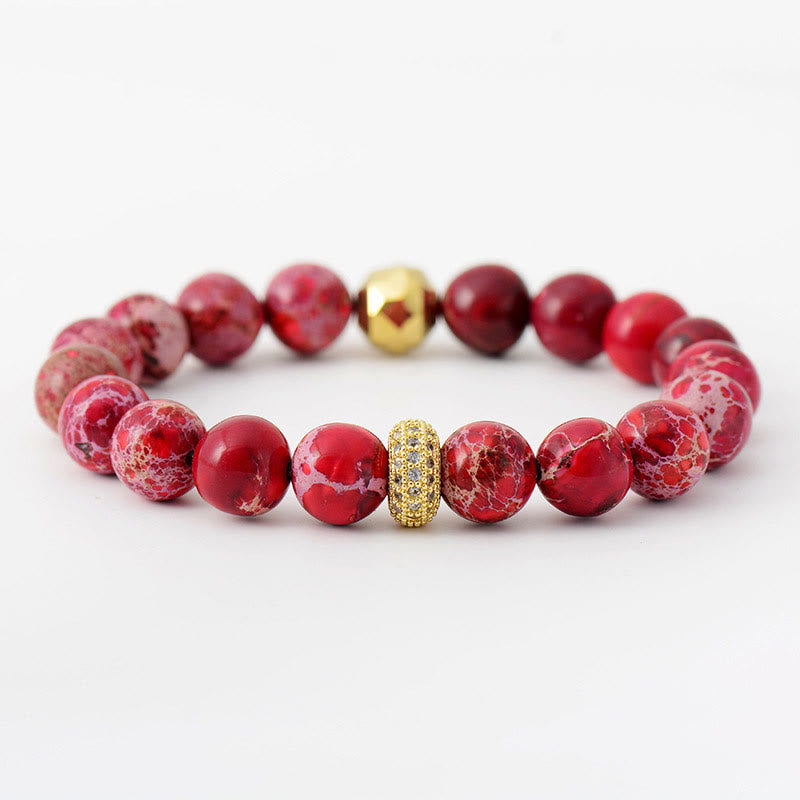 Olivenorma Emperor Stone Stretch Lucky Bracelet - Red - image 4