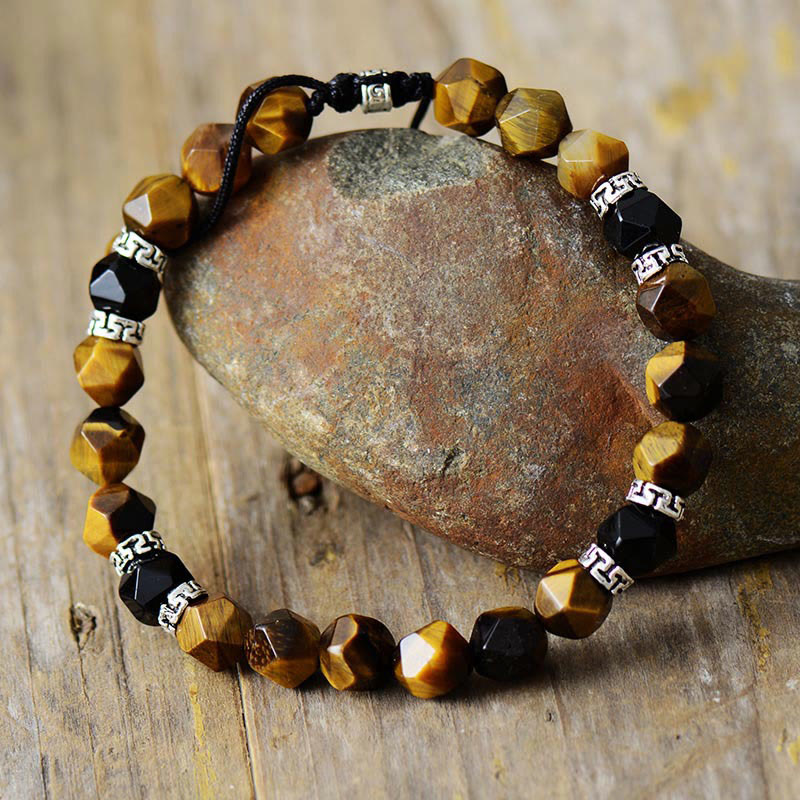 Olivenorma Vintage Tiger Eye Stone Black Onyx Adjustable Bracelet - image 1